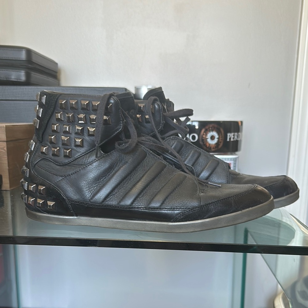 Studded Black High-Top Sneakers